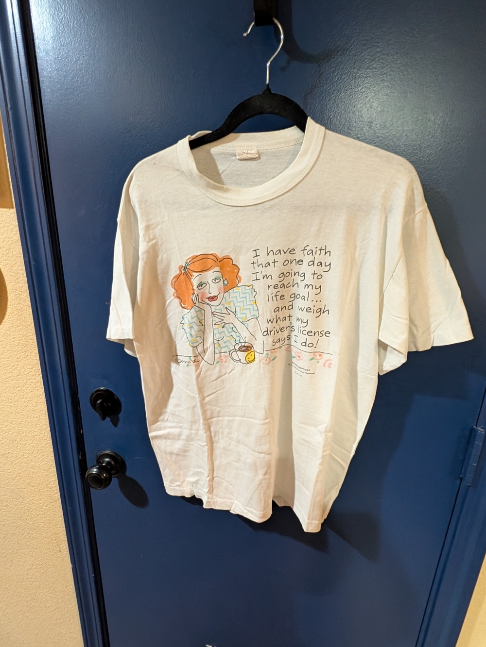 Vintage Hallmark Natural Feelings Humor Graphic T-Shirt Women’s L